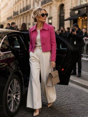 Semantiks Pink Cropped Jacket Structured Career Blazer Petite Size 10P